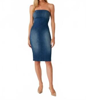 NEW LEVEL99 strapless denim dress in blue